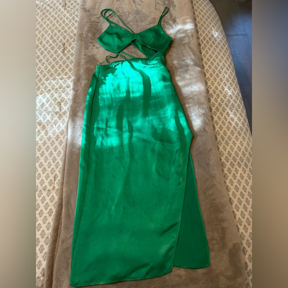Zara maxi dress with cutout and slit